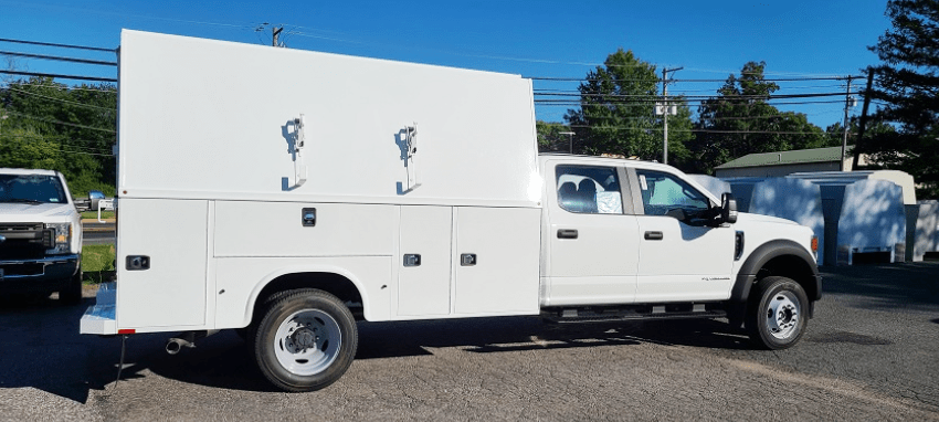 White Truck with Container Box